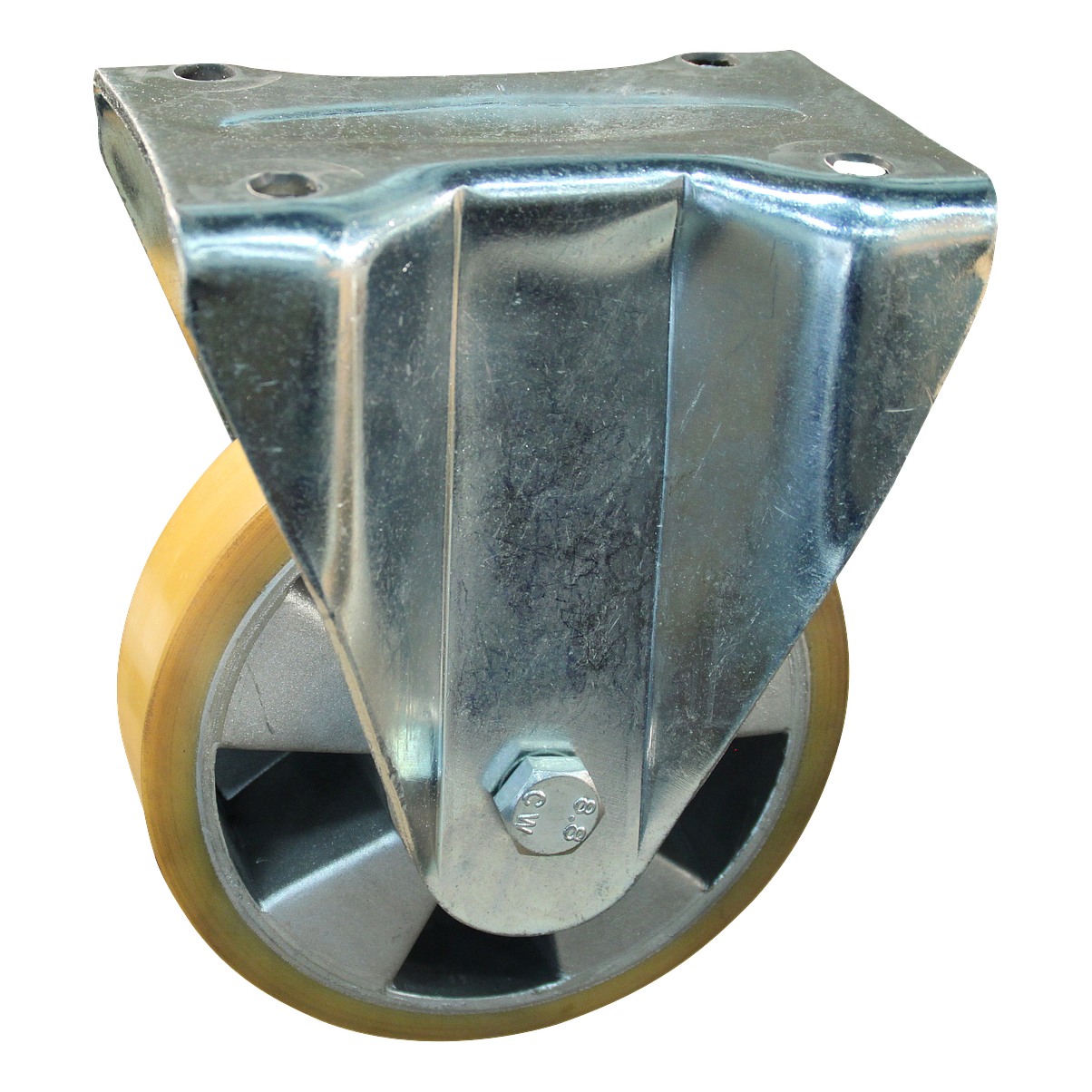 Bockrolle Stahl, 150mm Durchmesser, PU Lauffläche, Kugellager, 202mm Bauhöhe, BW864560