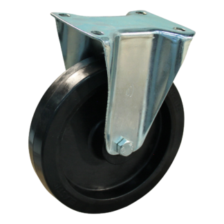 Bockrolle Stahl, 200mm Durchmesser, Elastischer Gummi Lauffläche, Rollenlager, 237mm Bauhöhe, BW101859
