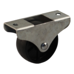 Bockrolle Stahl, 45mm Durchmesser, PP Lauffläche, Gleitlager, 49mm Bauhöhe, BW294701