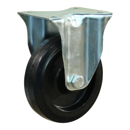 Bockrolle Stahl, 80mm Durchmesser, Elastischer Gummi Lauffläche, Rollenlager, 108mm Bauhöhe, BW506204