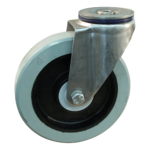 Lenkrolle Edelstahl, 200mm Durchmesser, Elastischer Gummi Lauffläche, Kugellager Edelstahl, ZW797863