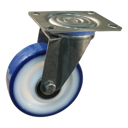 Lenkrolle Edelstahl, 80mm Durchmesser, PU Lauffläche, Kugellager Edelstahl, ZW341989