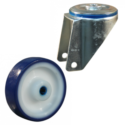 Lenkrolle Stahl, 100mm Durchmesser, PU Lauffläche, Rollenlager, ZW573783