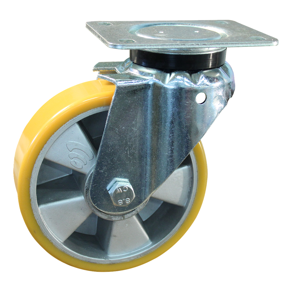 Lenkrolle Stahl, 125mm Durchmesser, PU Lauffläche, Kugellager, ZW440082