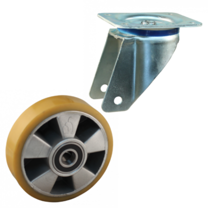 Lenkrolle Stahl, 150mm Durchmesser, PU Lauffläche, Kugellager, ZW418451