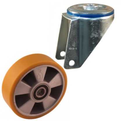 Lenkrolle Stahl, 160mm Durchmesser, PU Lauffläche, Kugellager, ZW178064