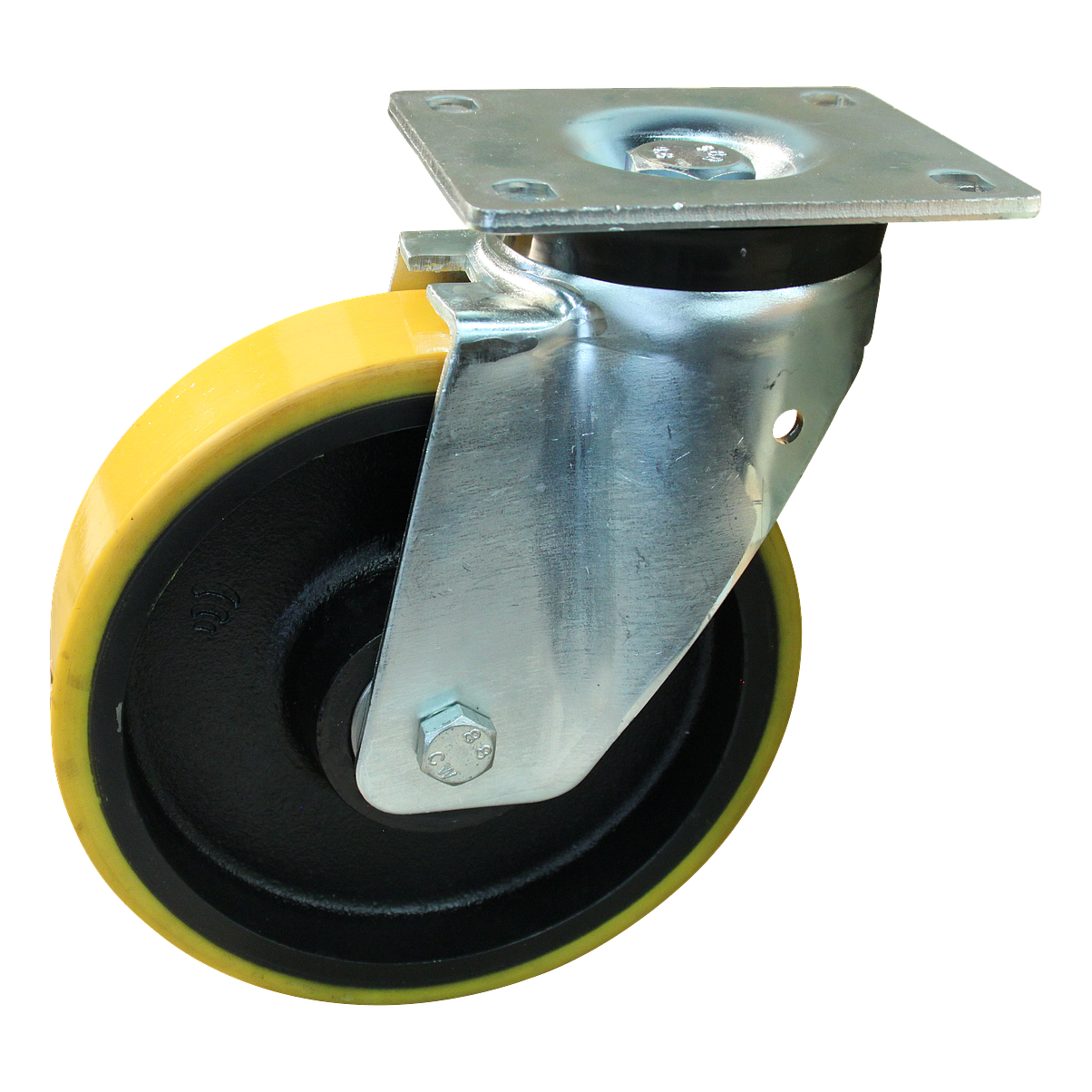 Lenkrolle Stahl, 180mm Durchmesser, PU Lauffläche, Kugellager, ZW633946