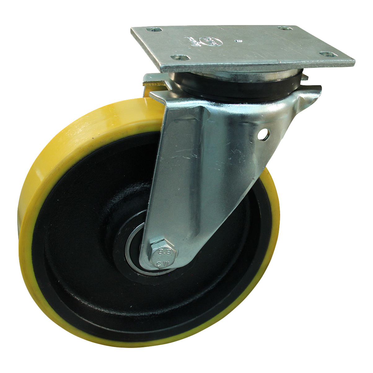 Lenkrolle Stahl, 180mm Durchmesser, PU Lauffläche, Kugellager, ZW692626