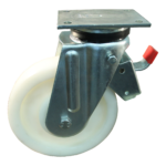 Lenkrolle Stahl, 250mm Durchmesser, Polyamid Lauffläche, Kugellager, Radbremse, ZW780878