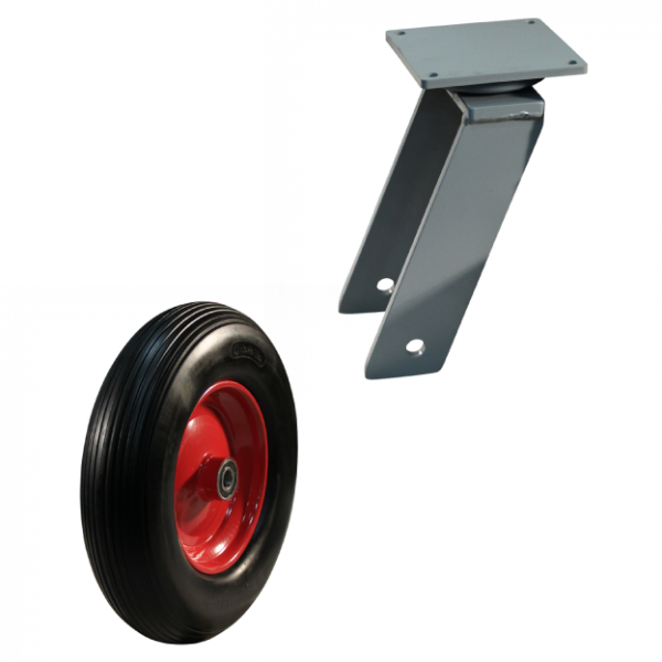 Lenkrolle Stahl, 400mm Durchmesser, PU Lauffläche, Kugellager, ZW991325