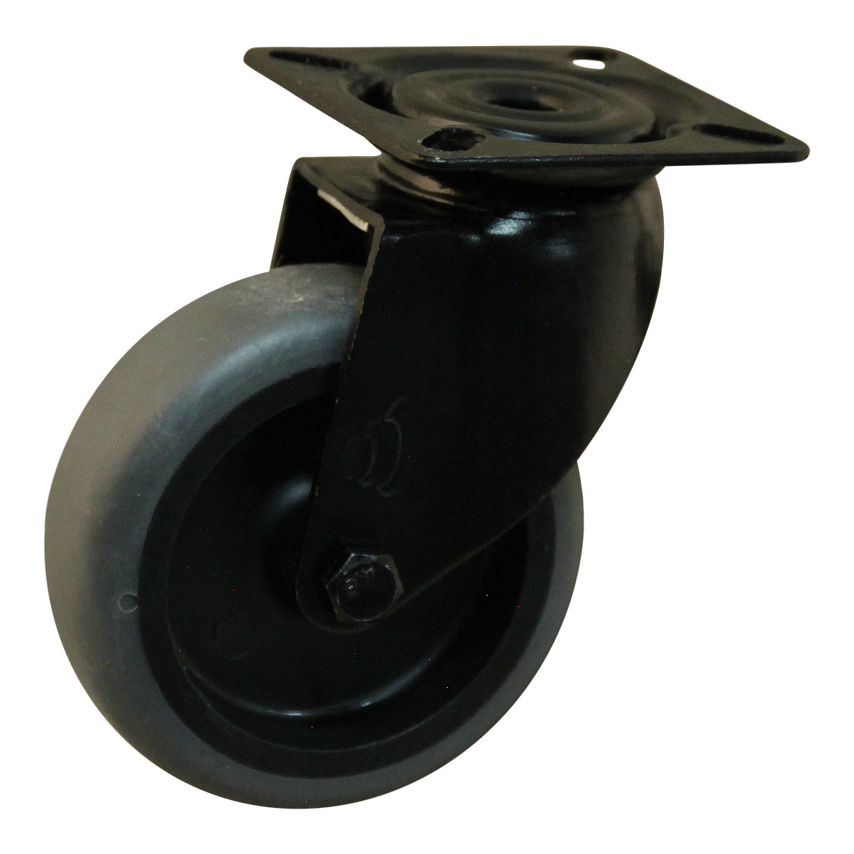 Lenkrolle Stahl, 50mm Durchmesser, TPE Lauffläche, Gleitlager, ZW445183