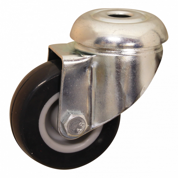 Lenkrolle Stahl, 50mm Durchmesser, TPE Lauffläche, Gleitlager, ZW919064