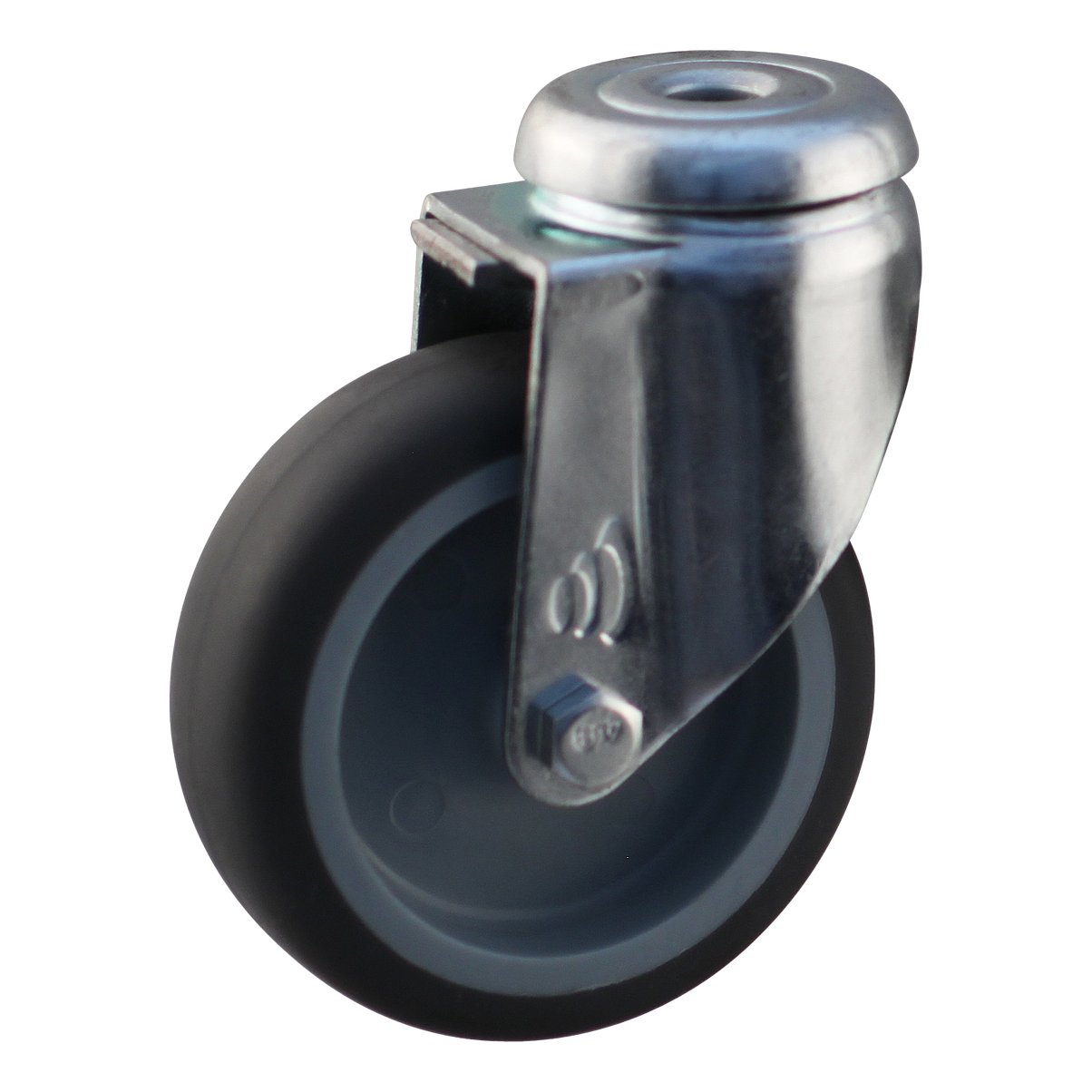 Lenkrolle Stahl, 75mm Durchmesser, TPE Lauffläche, Gleitlager, ZW515512