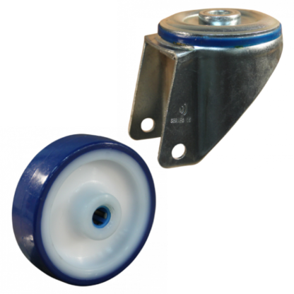 Lenkrolle Stahl, 80mm Durchmesser, PU Lauffläche, Rollenlager, ZW470779