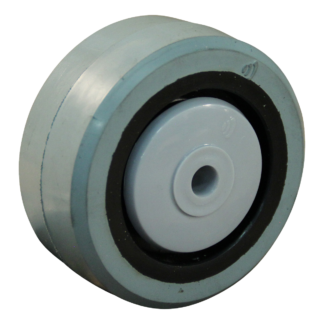 Rad Polyamid, 125mm Durchmesser, Elastischer Gummi Lauffläche, Kugellager Edelstahl, LW430040