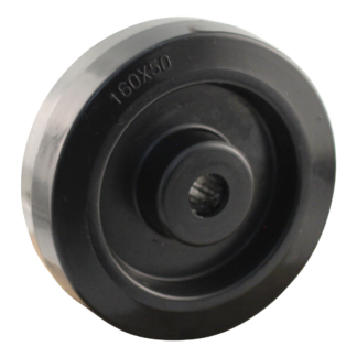 Rad Polyamid, 160mm Durchmesser, Elastischer Gummi Lauffläche, Rollenlager, LW673712
