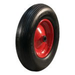 Schubkarrenrad Stahl, 400mm 4.00-8, PU Pannensicher, Rollenlager, 20mm Achsloch, LW741818