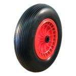 Schubkarrenrad Kunststoff, 400mm 4.00-8, PU Pannensicher, Gleitlager, 20mm Achsloch, LW823594