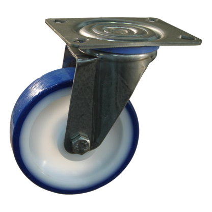 Lenkrolle Edelstahl, 200mm Durchmesser, PU Lauffläche, Rollenlager Edelstahl, ZW328748