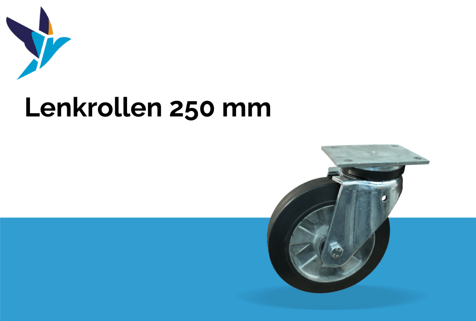 Satz Blue Wheels Transportrollen 125 mm Lenkrollen Bockrollen Platte 