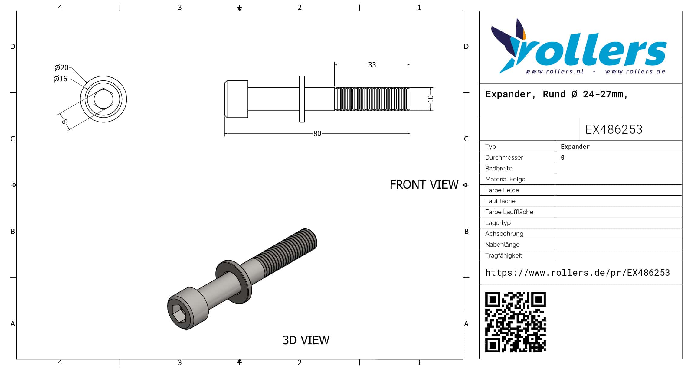 Expander, Rund Ø 24-27mm, Edelstahl – Bild 2