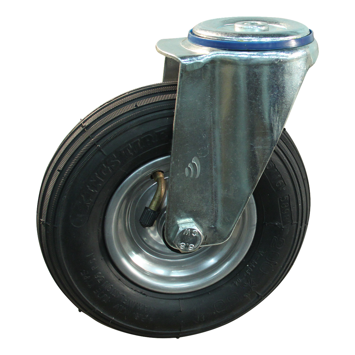 Lenkrolle Stahl, 200mm Durchmesser, Luftreifen Lauffläche, Rollenlager, ZW608323