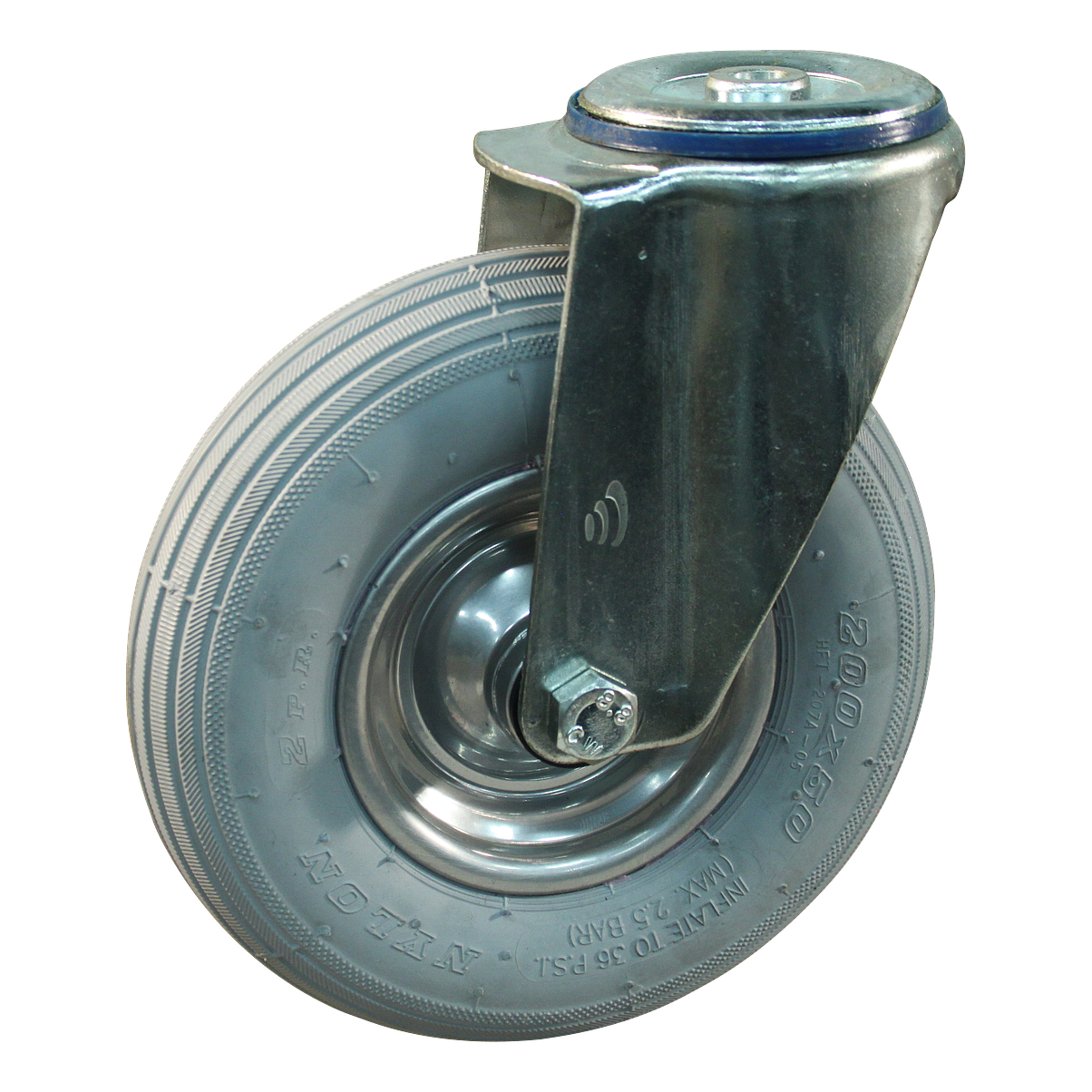 Lenkrolle Stahl, 200mm Durchmesser, Luftreifen Lauffläche, Rollenlager, ZW617511