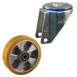 Lenkrolle Stahl, 200mm Durchmesser, PU Lauffläche, Kugellager, ZW233372