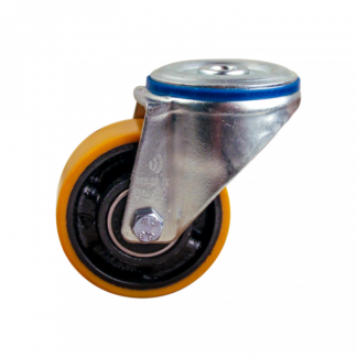 Lenkrolle Stahl, 80mm Durchmesser, PU Lauffläche, Kugellager