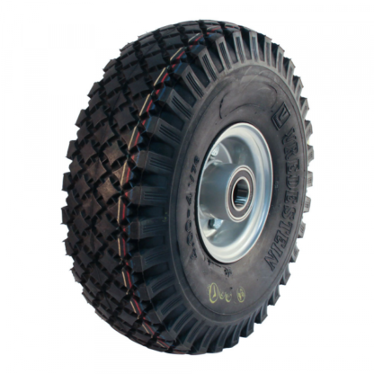 Rad Stahl, 300mm 4.00-4, Luftreifen 6PR, Kugellager, V-76, 25mm Achsloch, LW301084