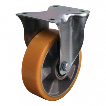 Bockrolle Stahl, 160mm Durchmesser, PU Lauffläche, Kugellager, 200mm Bauhöhe, BW376742