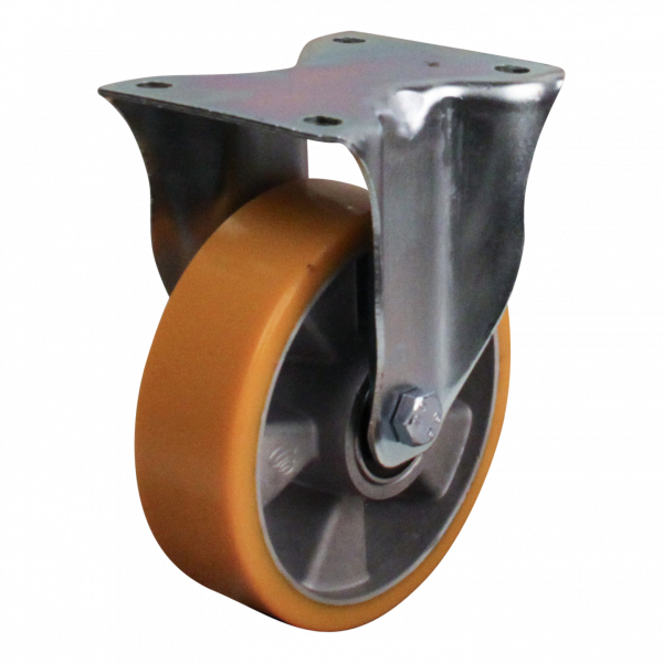 Bockrolle Stahl, 160mm Durchmesser, PU Lauffläche, Kugellager, 200mm Bauhöhe, BW376742