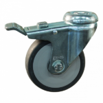 Lenkrolle Stahl, 125mm Durchmesser, TPE Lauffläche, Kugellager, Totalfeststeller, Nachlauf, ZW973585