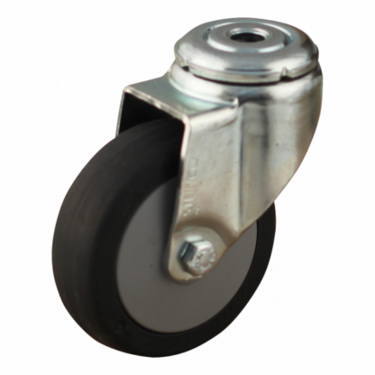 Lenkrolle Stahl, 75mm Durchmesser, TPE Lauffläche, Gleitlager, ZW402895