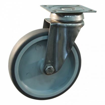 Lenkrolle Edelstahl, 75mm Durchmesser, TPE Lauffläche, Gleitlager, ZW698401