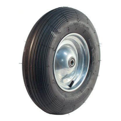 Schubkarrenrad mit Achse 125mm lang, Stahl, 400mm 4.80/4.00-8, Luftreifen 4PR, Kugellager, S-2301, LW248335