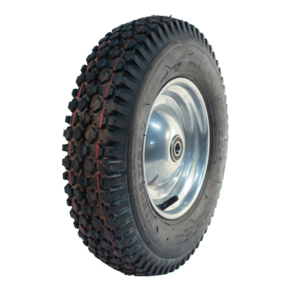 Schubkarrenrad mit Achse 125mm lang, Stahl, 400mm 4.80/4.00-8, Luftreifen 6PR, Kugellager, V-6602, LW442196