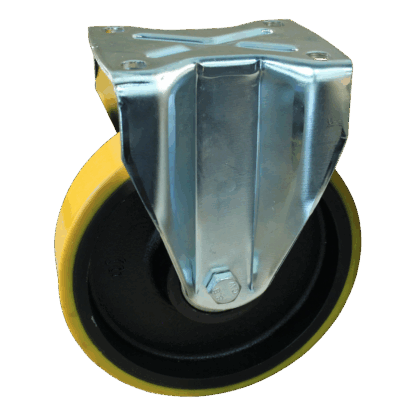 Bockrolle Stahl, 250mm Durchmesser, PU Lauffläche, Kugellager, 300mm Bauhöhe, BW161447