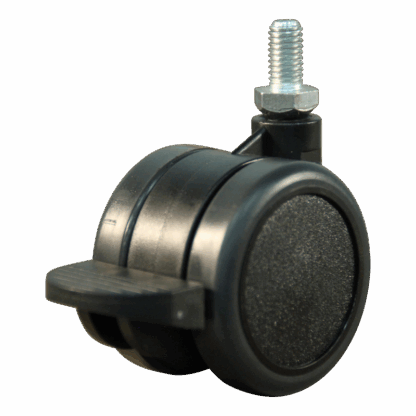 Lenkrolle Kunststoff, 50mm Durchmesser, PU Lauffläche, Gleitlager, Radbremse, ZW382847