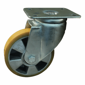 Lenkrolle Stahl, 80mm Durchmesser, PU Lauffläche, Kugellager, ZW320581