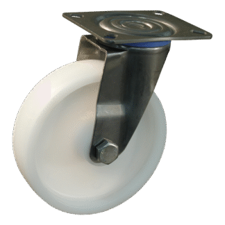 Lenkrolle Edelstahl, 80mm Durchmesser, Polyamid Lauffläche, Gleitlager, ZW946708