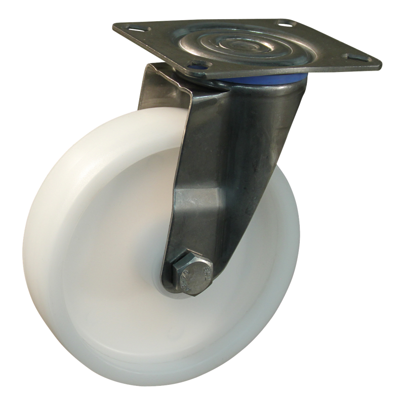 Lenkrolle Edelstahl, 80mm Durchmesser, Polyamid Lauffläche, Gleitlager, ZW946708