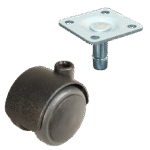 Lenkrolle Kunststoff, 50mm Durchmesser, TPE Lauffläche, Gleitlager, ZW161619