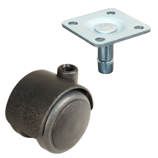 Lenkrolle Kunststoff, 50mm Durchmesser, TPE Lauffläche, Gleitlager, ZW161619