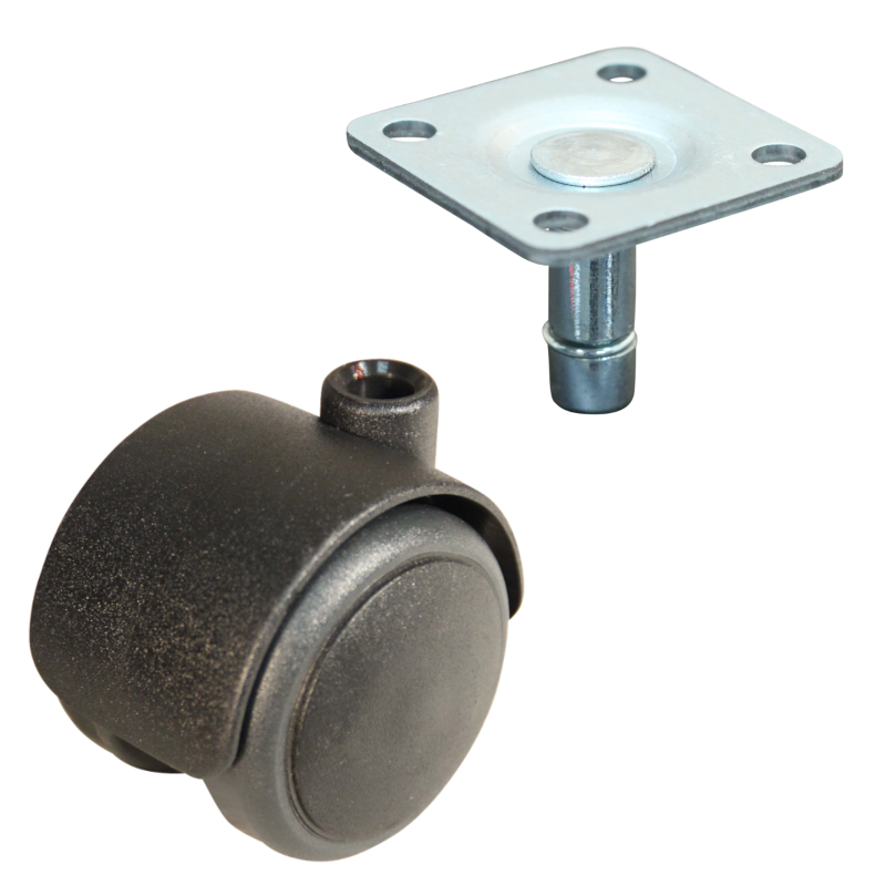 Lenkrolle Kunststoff, 50mm Durchmesser, TPE Lauffläche, Gleitlager, ZW161619