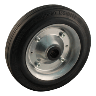 Rad Stahl, 250mm Durchmesser, Gummi Lauffläche, Rollenlager, LW302091