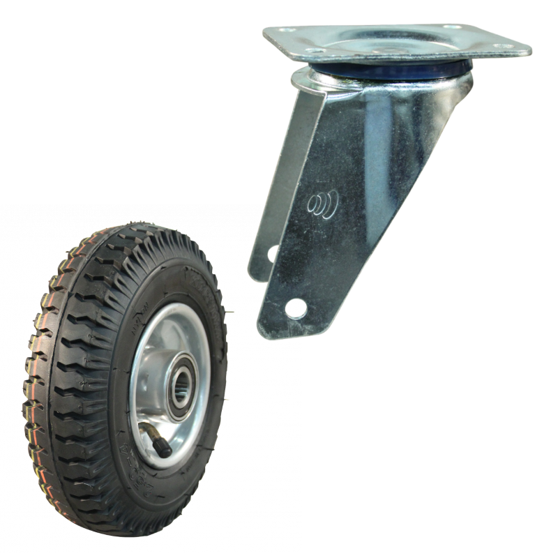 Lenkrolle Stahl, 220mm Durchmesser, Luftreifen Lauffläche, Kugellager, ZW246695