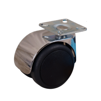 Lenkrolle Verchromt, 50mm Durchmesser, PU Lauffläche, Gleitlager, ZW785877