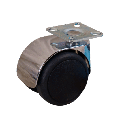 Lenkrolle Verchromt, 50mm Durchmesser, PU Lauffläche, Gleitlager, ZW785877