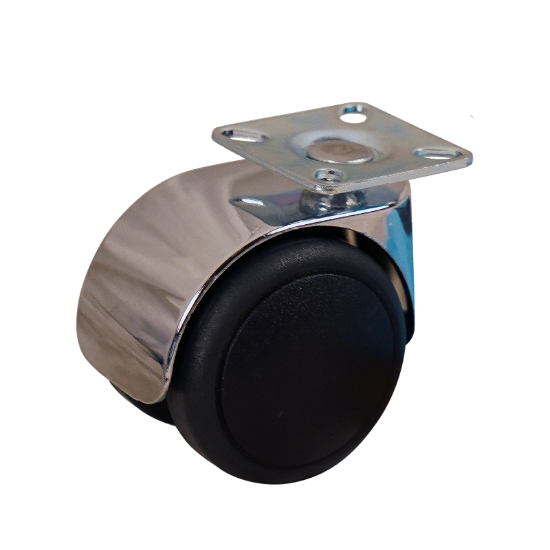 Lenkrolle Verchromt, 50mm Durchmesser, PU Lauffläche, Gleitlager, ZW785877